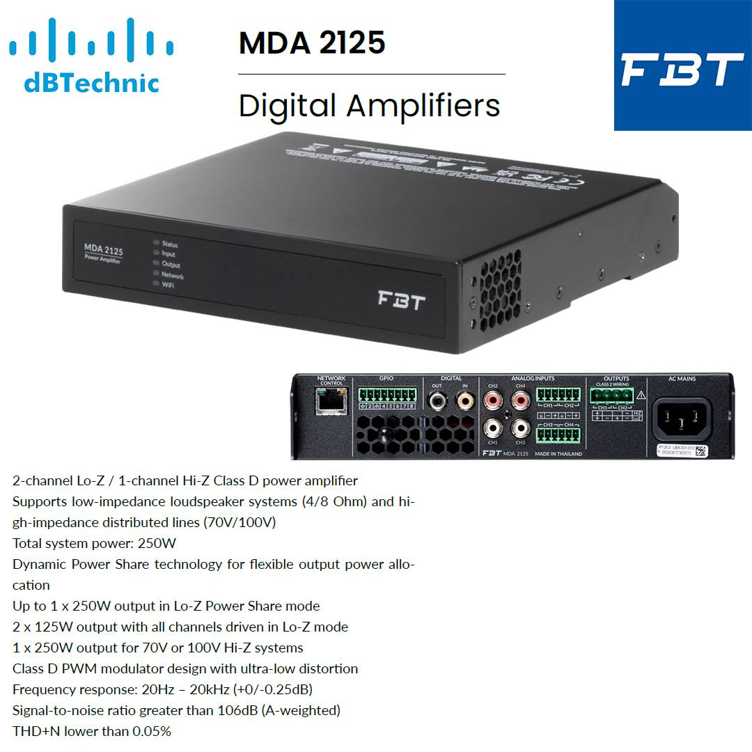 آمپلیفایر دیجیتال FBT MDA 2125